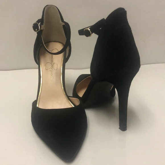 Jessica Simpson Carlette Heel Black Suede pump 8M - Picture 3 of 8